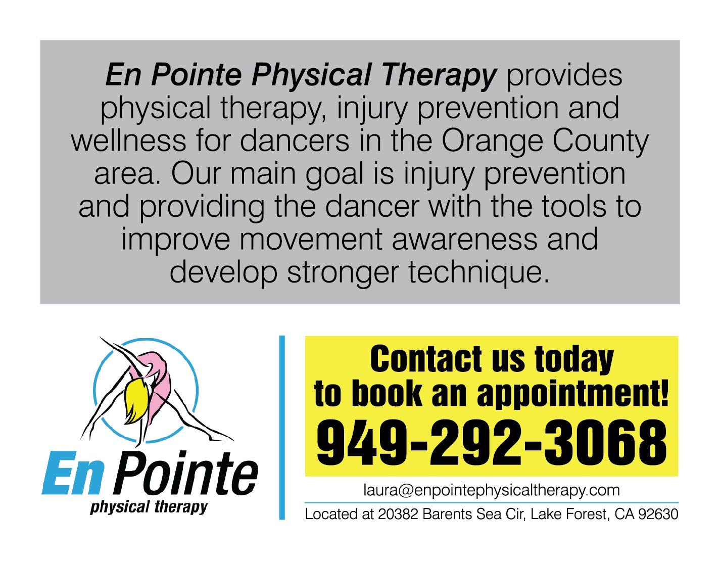 Advertisement Design by Khalid Mehmood for En Pointe Physical Therapy | Design #19078720