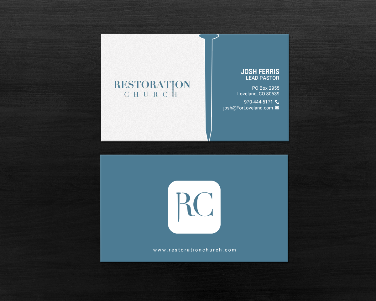 Diseño de Tarjeta de Presentación por chandrayaan.creative para Restoration Church | Diseño #19073768