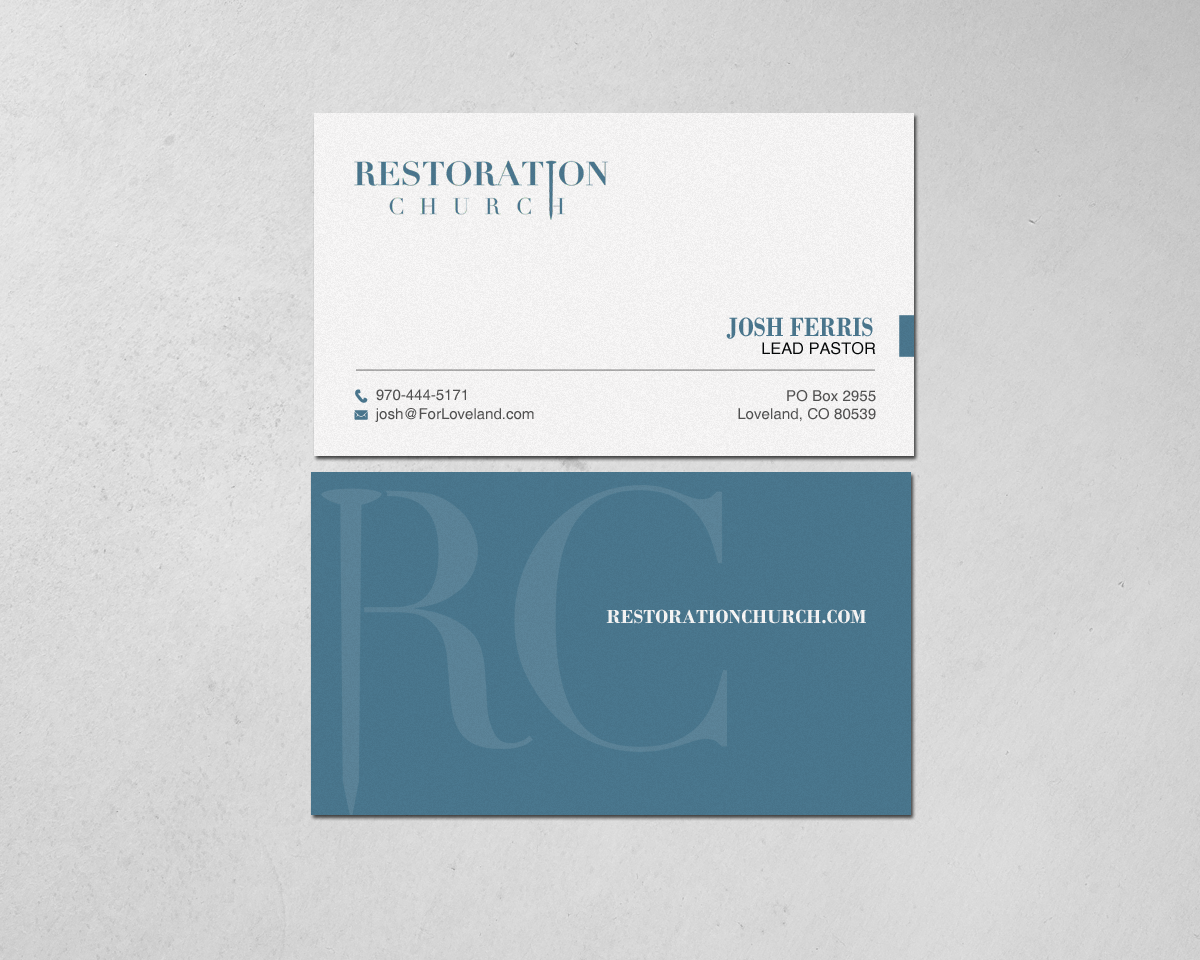 Diseño de Tarjeta de Presentación por chandrayaan.creative para Restoration Church | Diseño #19075957