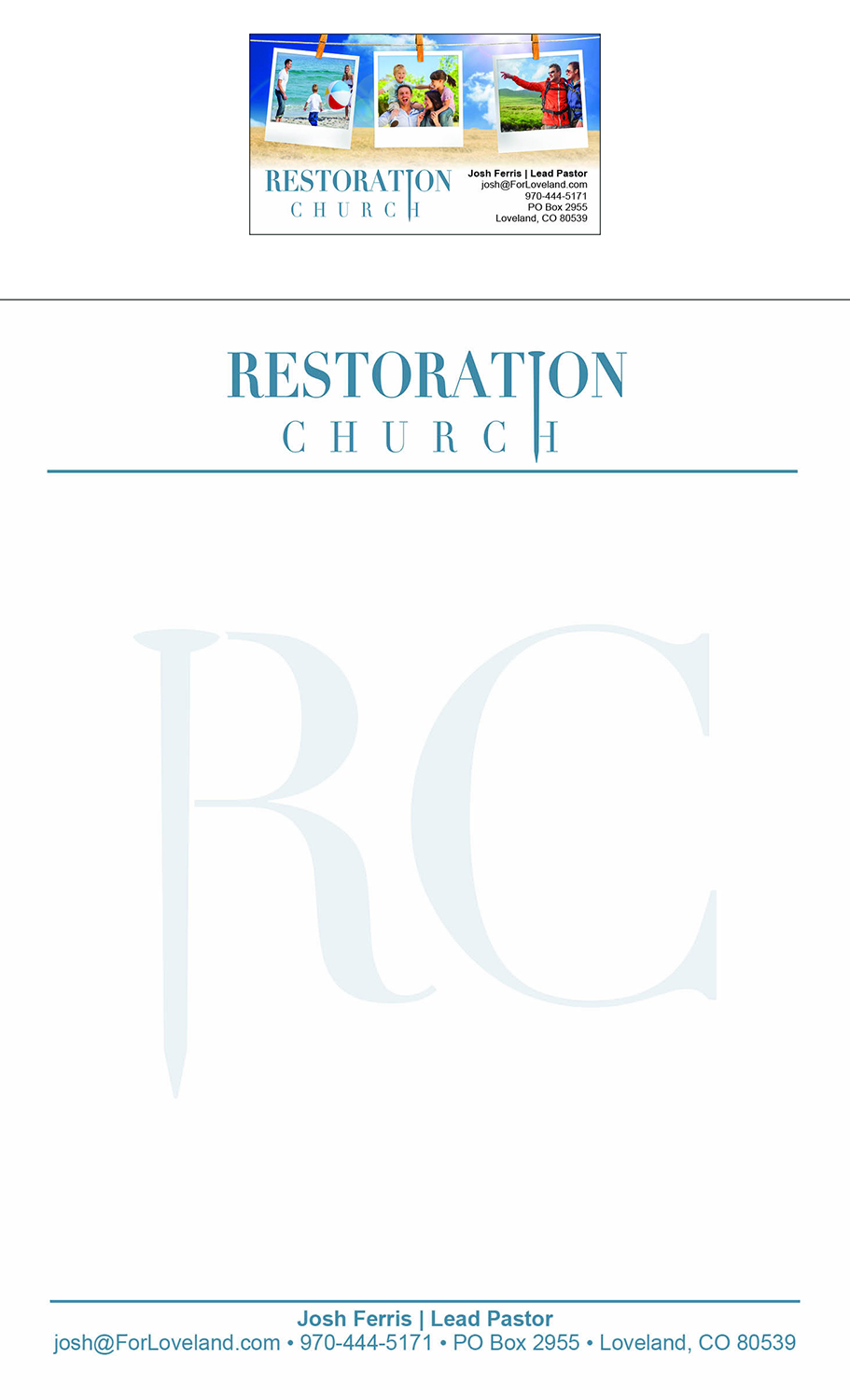 Visitenkarten-Design von turmalla für Restoration Church | Design #19122825