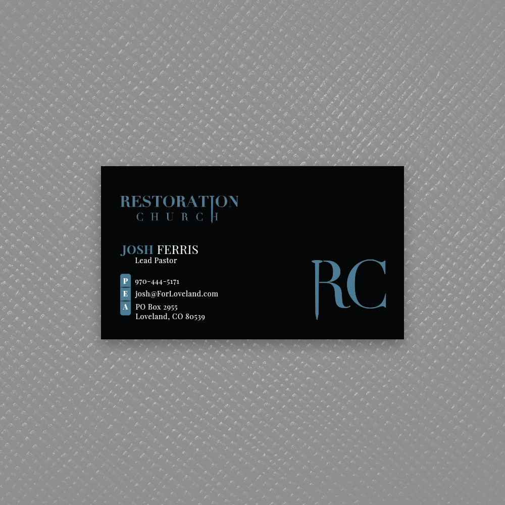 Business Card Design by Bold Pixels for Restoration Church | Design #19076380