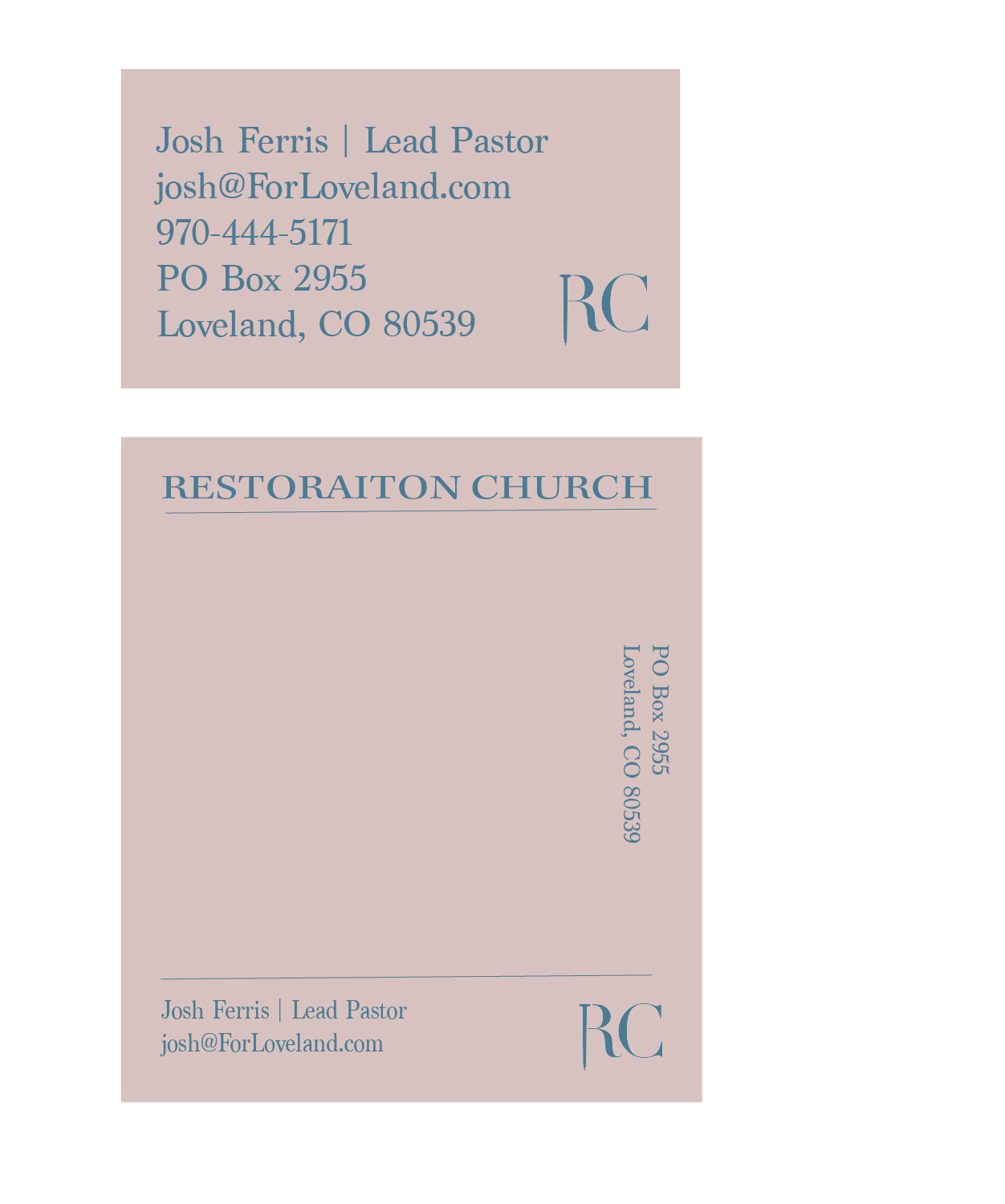 Diseño de Tarjeta de Presentación por Nensi para Restoration Church | Diseño #19091737