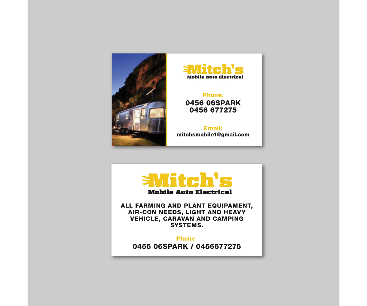 Visitenkarten-Design von Davaus für Mitch's Mobile Auto Electrical | Design #19080585