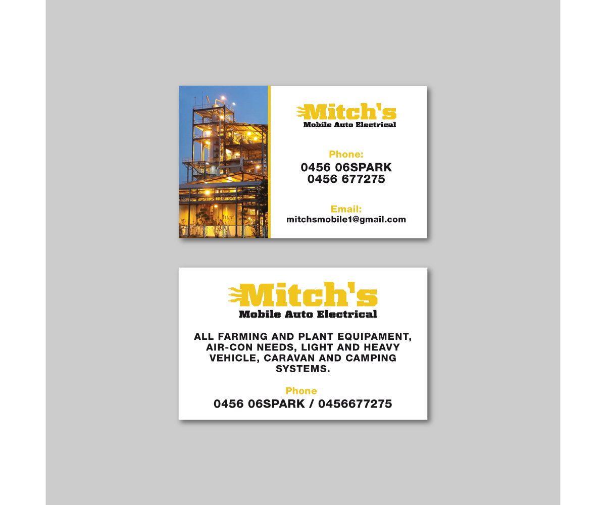 Business Card Design by Davaus for Mitch's Mobile Auto Electrical | Design #19080588