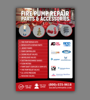 Advertisement flyer for fire sprinkler repair parts. The projected audience are contractors.  | Flyer-Design von chandrayaan.creative