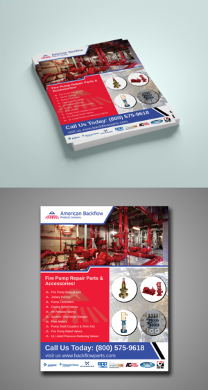 Advertisement flyer for fire sprinkler repair parts. The projected audience are contractors.  | Flyer-Design von ecorokerz