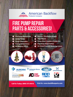 Advertisement flyer for fire sprinkler repair parts. The projected audience are contractors.  | Flyer-Design von innovative earth