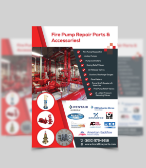Advertisement flyer for fire sprinkler repair parts. The projected audience are contractors.  | Flyer-Design von vcreatived