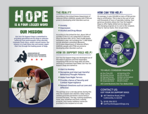 Brochure Design by Deziners Zone for Got Your Six Support Dogs | Design: #19093193