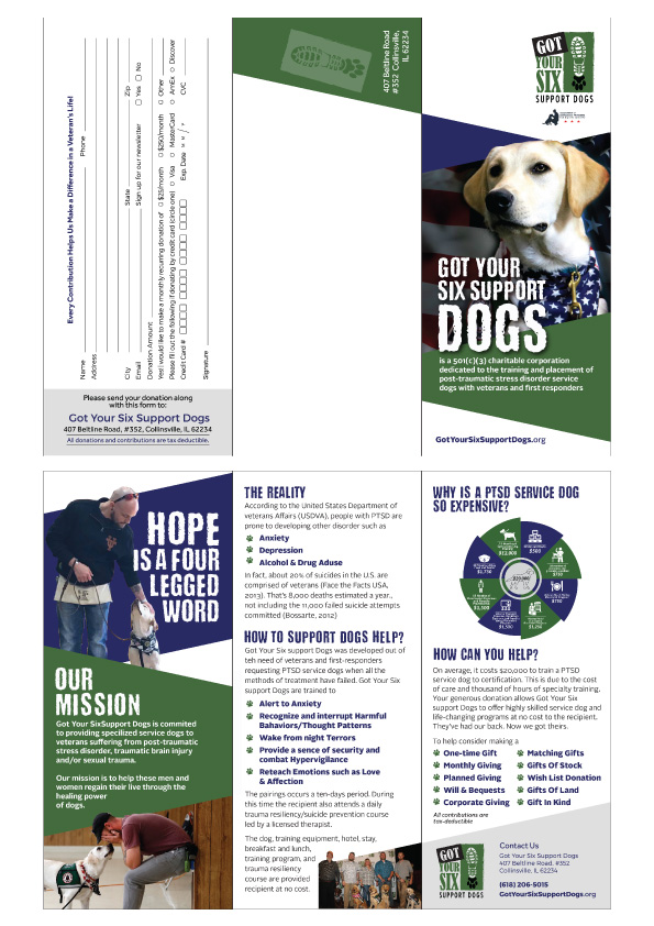 Brochure Design by eleven for Got Your Six Support Dogs | Design #19093861