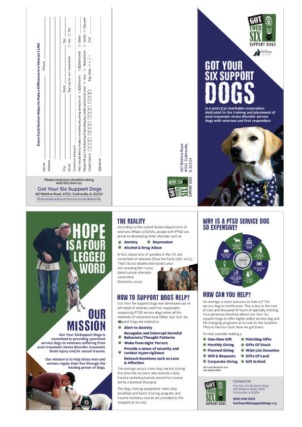 Brochure Design by eleven for Got Your Six Support Dogs | Design #19106321