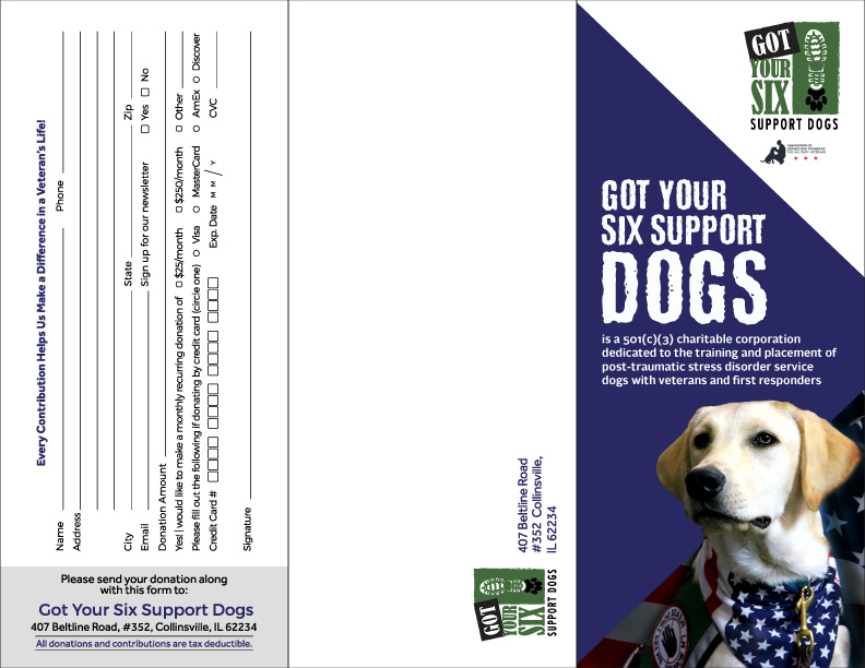 Brochure Design by eleven for Got Your Six Support Dogs | Design #19106348
