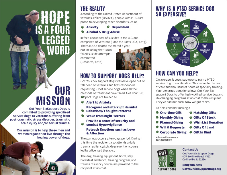 Brochure Design by eleven for Got Your Six Support Dogs | Design #19106350