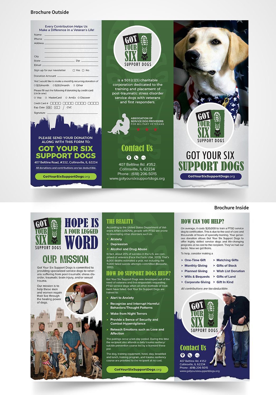 Brochure Design by SAI DESIGNS for Got Your Six Support Dogs | Design #19096650