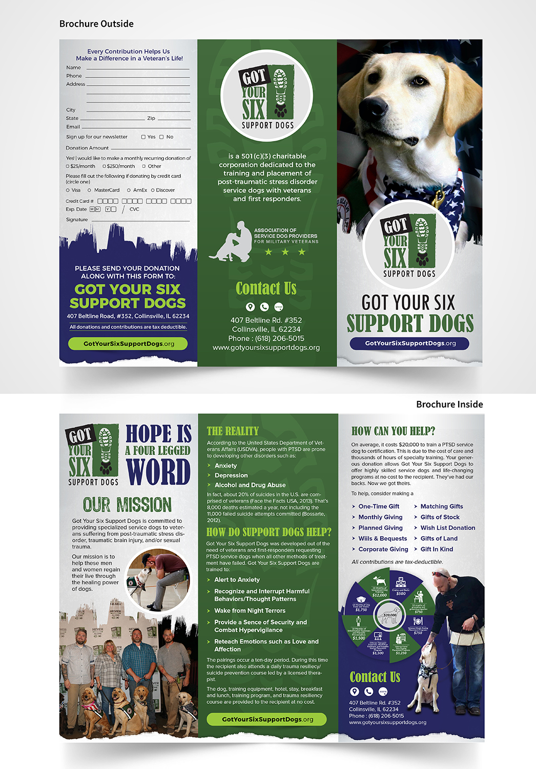 Brochure Design by SAI DESIGNS for Got Your Six Support Dogs | Design #19107114