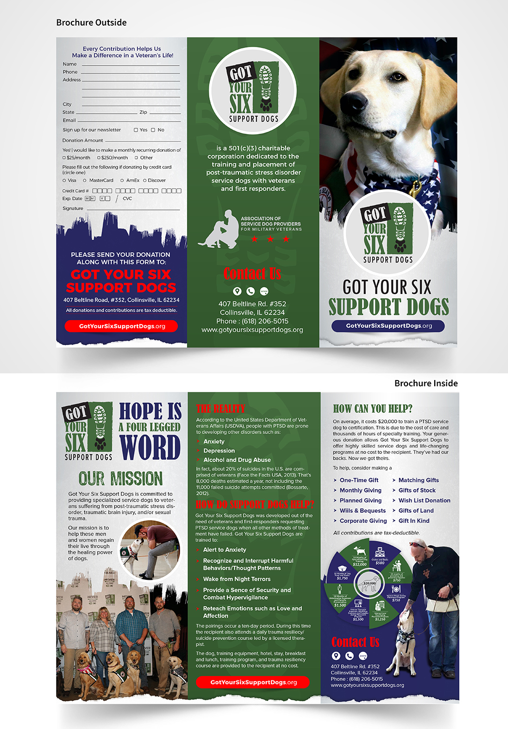 Brochure Design by SAI DESIGNS for Got Your Six Support Dogs | Design #19136042