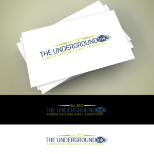 The logo should say The Underground Ink, Est. 2017, Screen Printing, Vinyl, Embroidery | Logo Design by ClearDesign