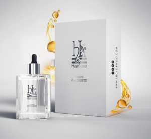 Hairluxe hair oil bottle &amp; packaging (Instagrammable) | Packaging Design by SAI DESIGNS