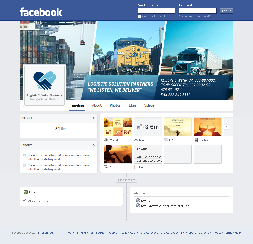 Facebook-Design von Sbss für Logistic Solution Partners | Design #19255438