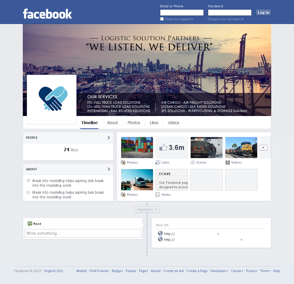 Facebook-Design von Sbss für Logistic Solution Partners | Design #19275448