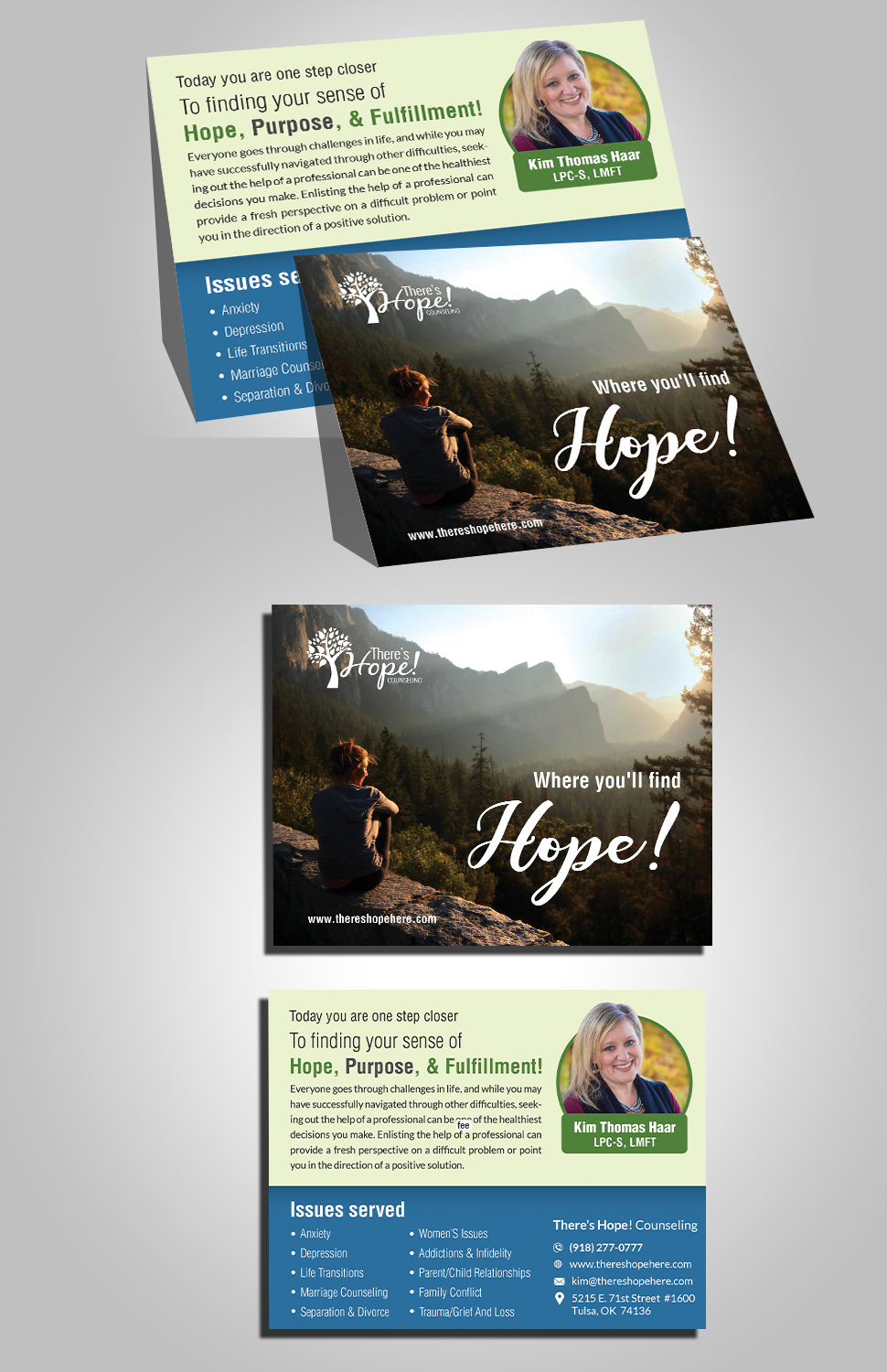 Postcard Design by debdesign for There's Hope! Counseling | Design #19090966