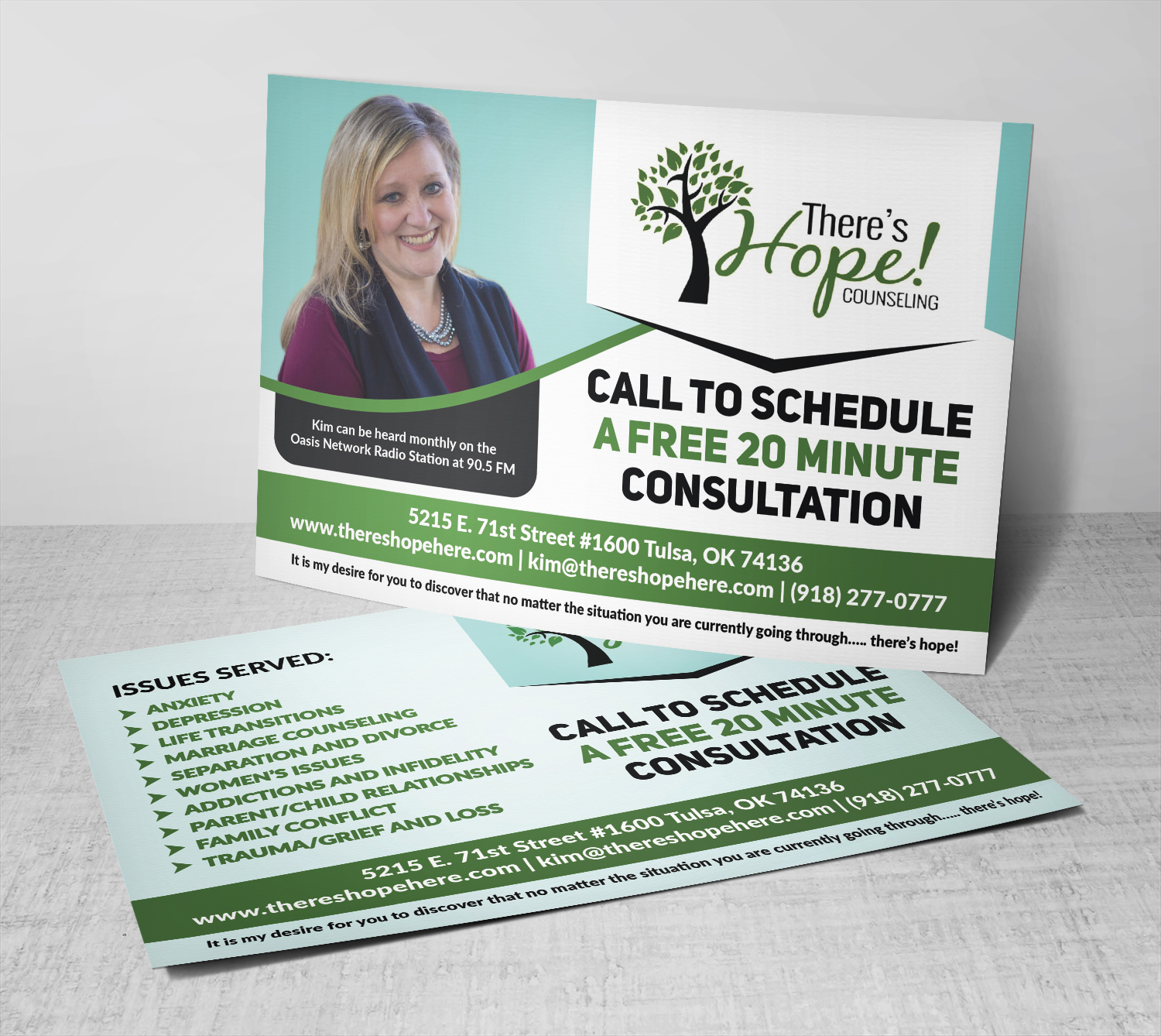 Postcard Design by Deziners Zone for There's Hope! Counseling | Design #19086486