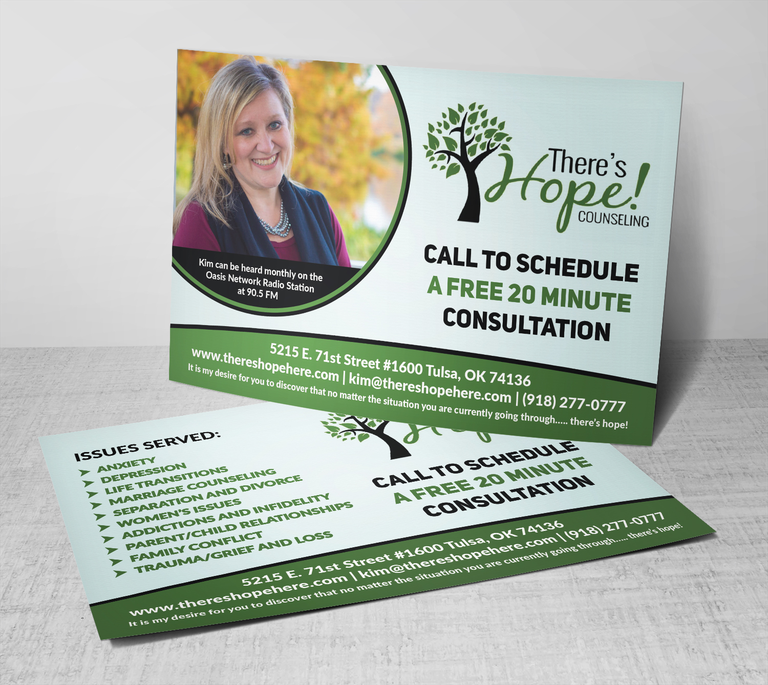 Postcard Design by Deziners Zone for There's Hope! Counseling | Design #19086487