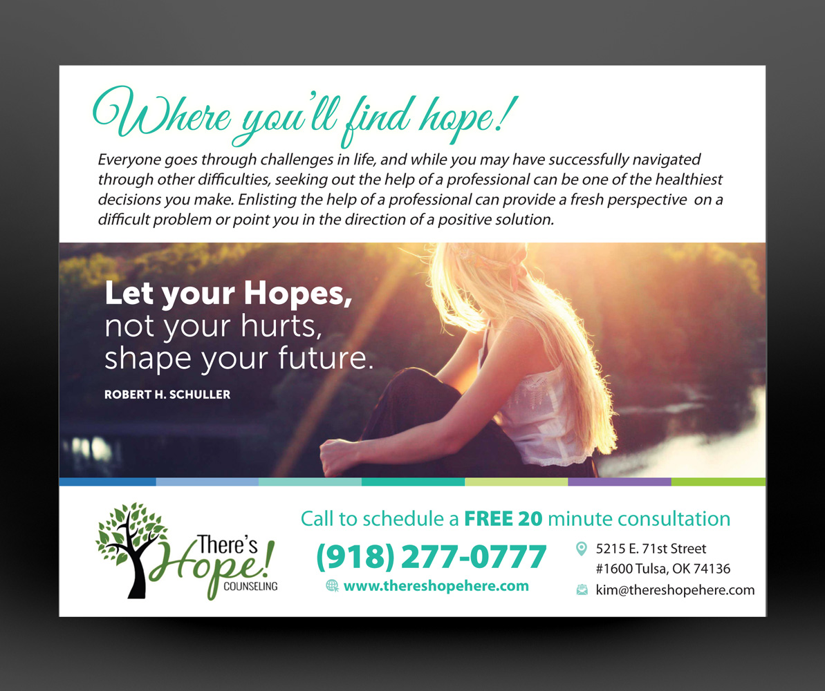Design de Carte Postale par rkailas pour There's Hope! Counseling | Design #19095345