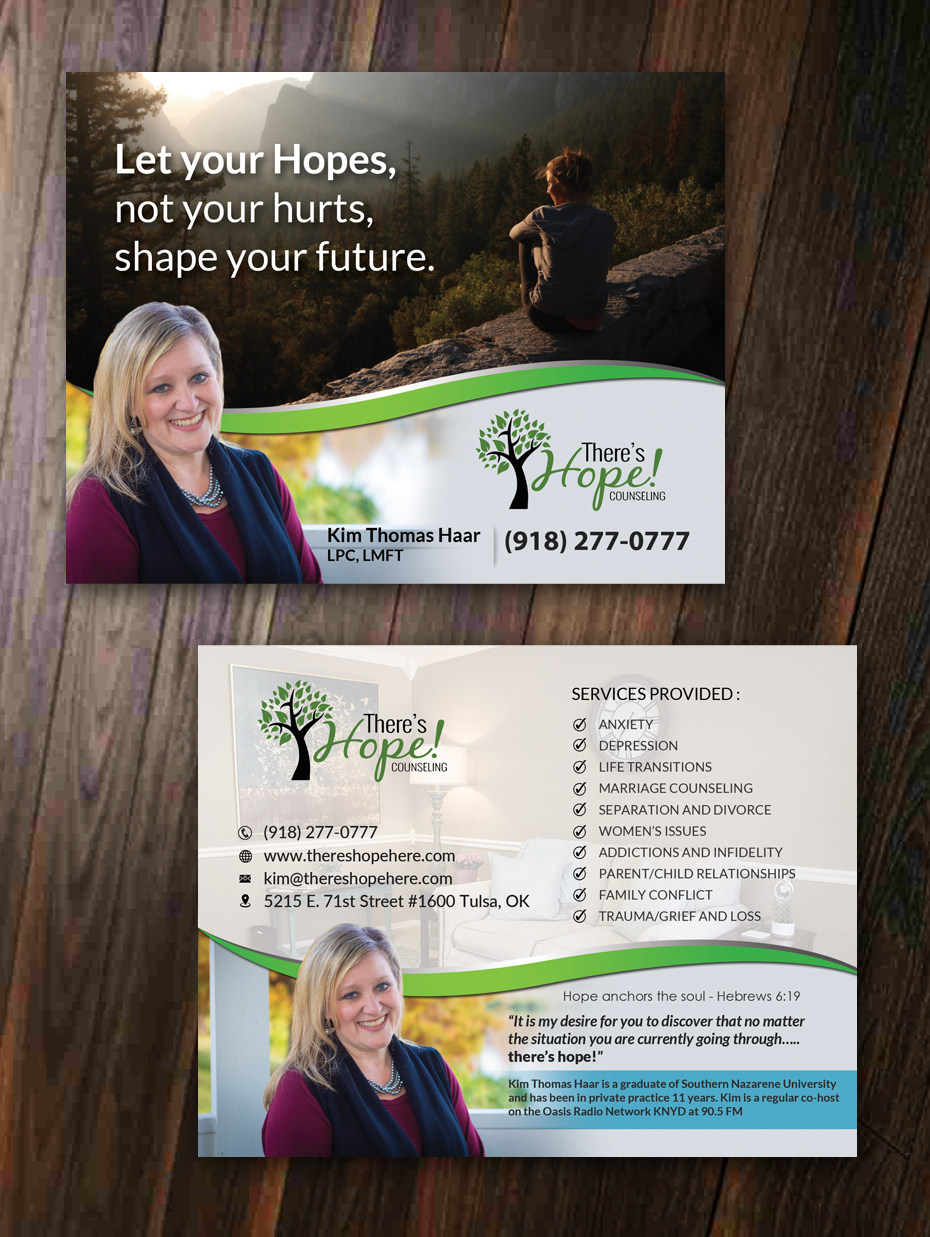 Postcard Design by innovative earth for There's Hope! Counseling | Design #19097747