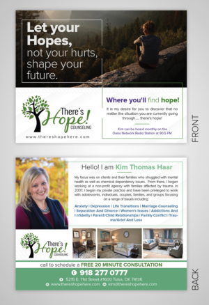 New therapy private practice needs a 2 sided postcard announcing location and services | Postcard Design by SAI DESIGNS