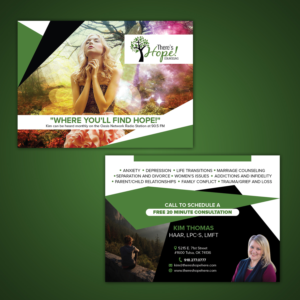 Postcard Design by Maxo-Biz for There's Hope! Counseling | Design: #19096581