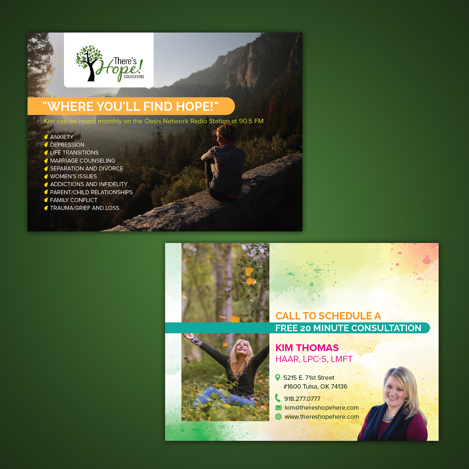 Design de Carte Postale par Maxo-Biz pour There's Hope! Counseling | Design #19096582