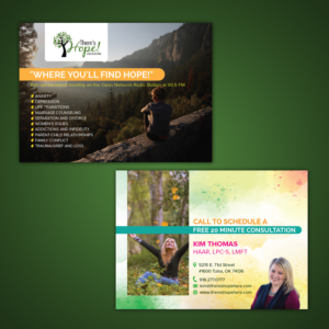 New therapy private practice needs a 2 sided postcard announcing location and services | Postcard Design by Maxo-Biz