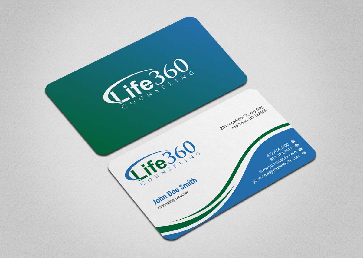Business Card Design by INDIAN_Ashok for Life360 Counseling | Design #19147169