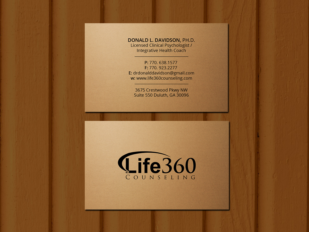 Business Card Design by Creations Box 2015 for Life360 Counseling | Design #19167038