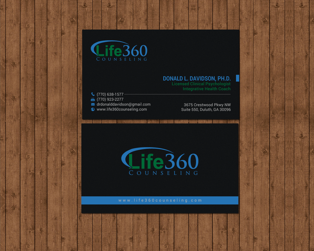 Business Card Design by chandrayaan.creative for Life360 Counseling | Design #19162078