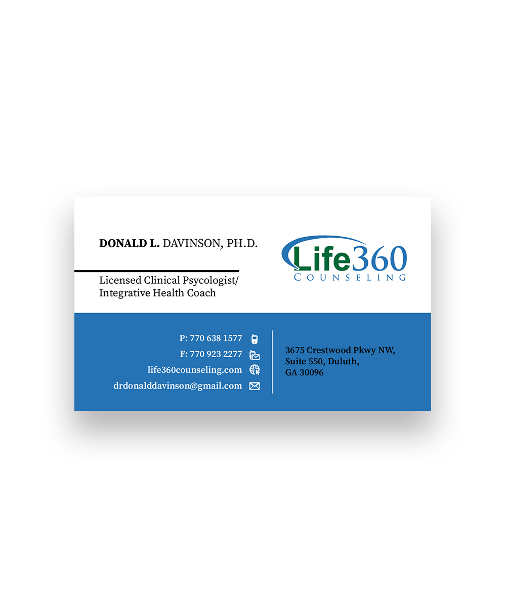 Business Card Design by Zahrinanwar for Life360 Counseling | Design #19147747