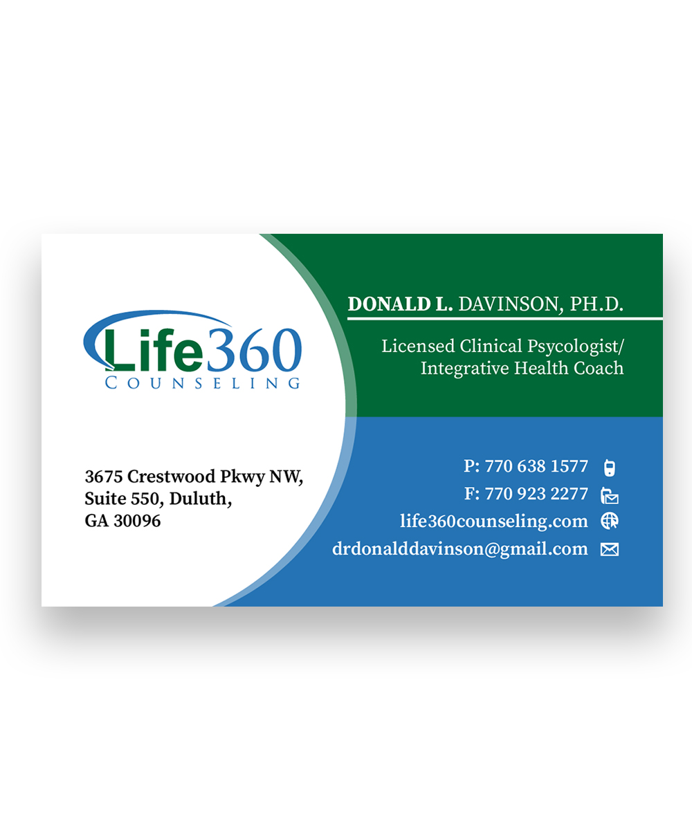 Business Card Design by Zahrinanwar for Life360 Counseling | Design #19147748