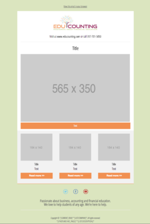 Newsletter Design for Financial Education Videos Startup | Graphic Design by CC Creative Design