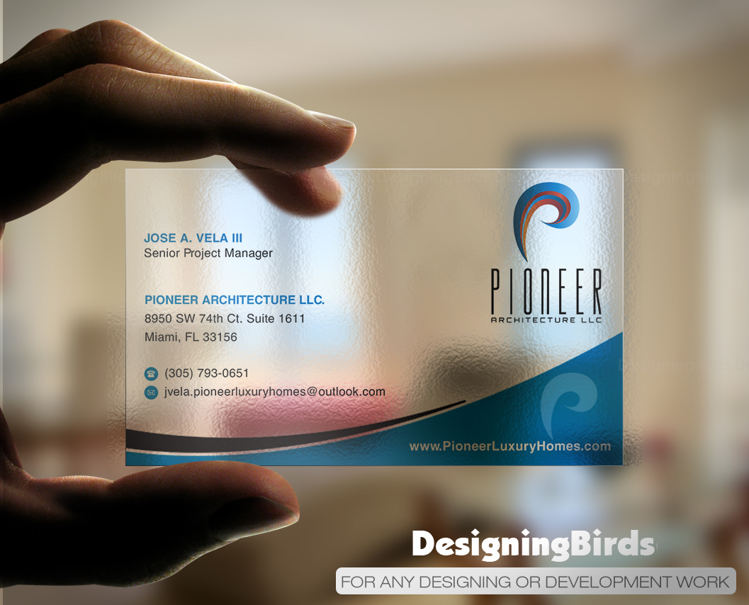 Business Card Design by Designing Birds for Pioneer Inter-Development, Inc.  | Design #19095131