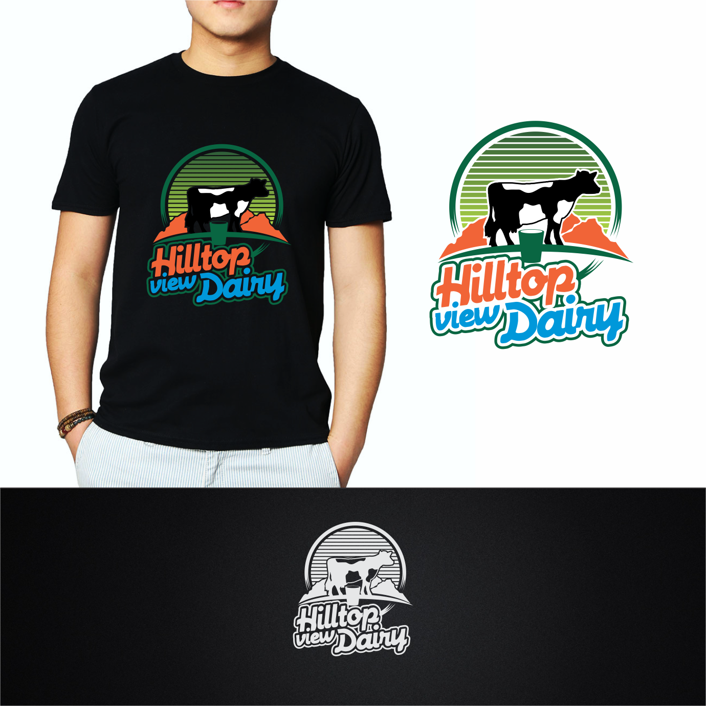 Logo-Design von Arham Hidayat für Hilltop view Dairy  | Design #19125290