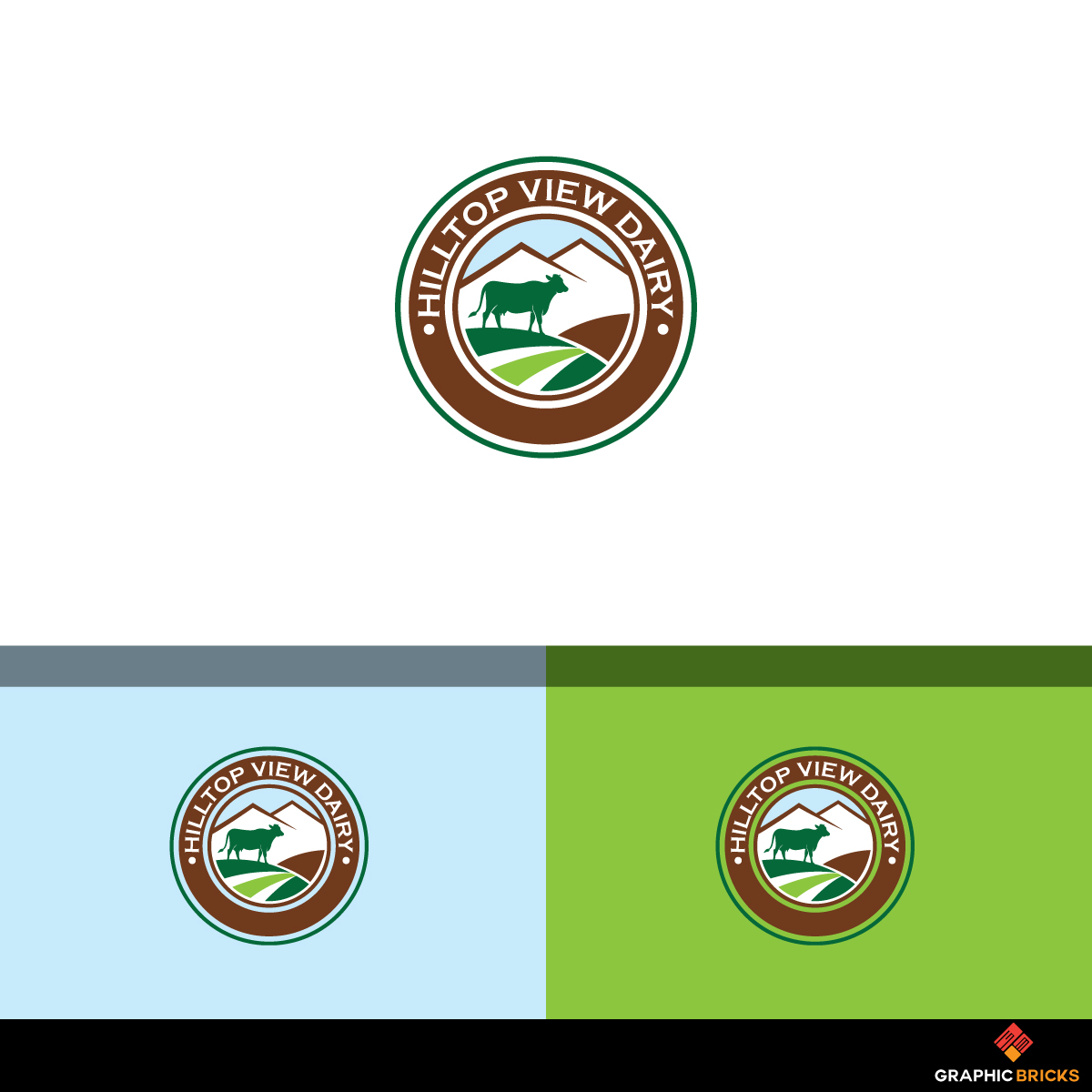 Logo Design by Graphic Bricks for Hilltop view Dairy  | Design #19094558