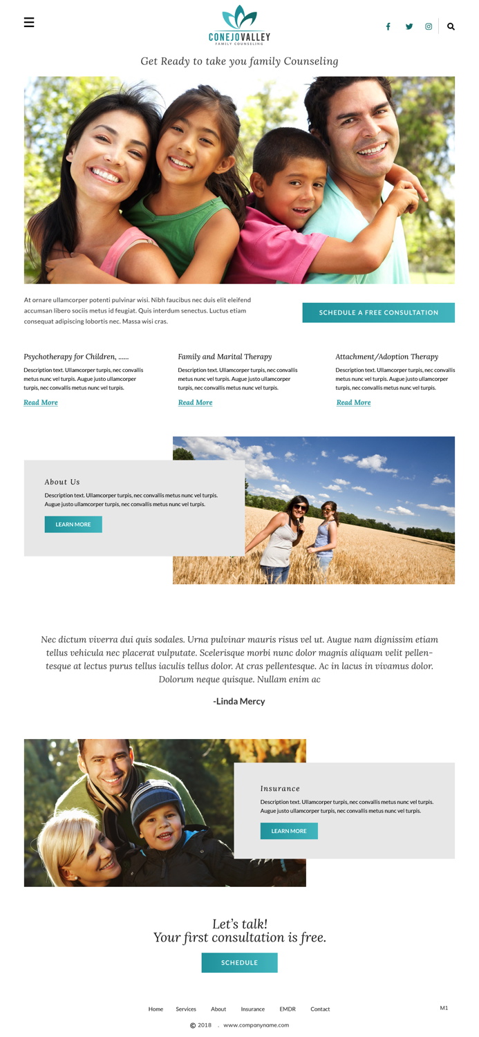 Web Design par pb pour Conejo Valley Family Counseling | Design #19106051