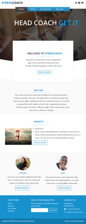 Web Design by Murry for Stress Coach | Design: #19135554