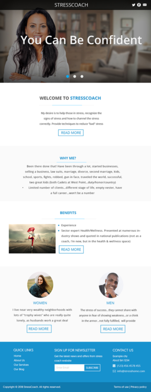 Web Design by Murry for Stress Coach | Design #19153038