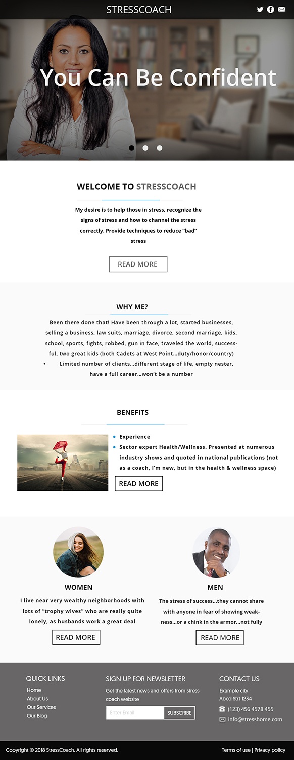 Web Design by Murry for Stress Coach | Design #19153079