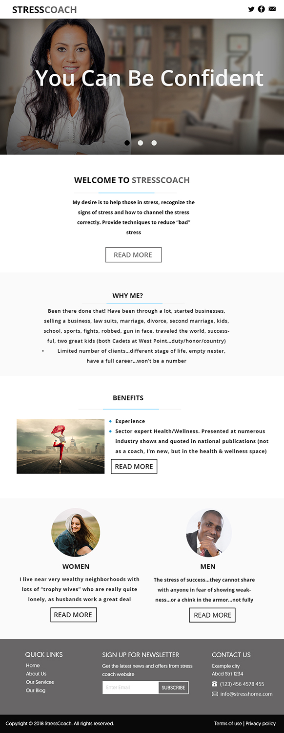 Web Design by Murry for Stress Coach | Design #19153105