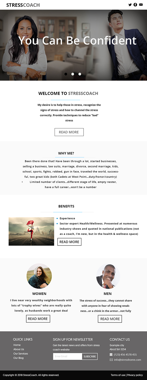 Web Design by Murry for Stress Coach | Design #19176631