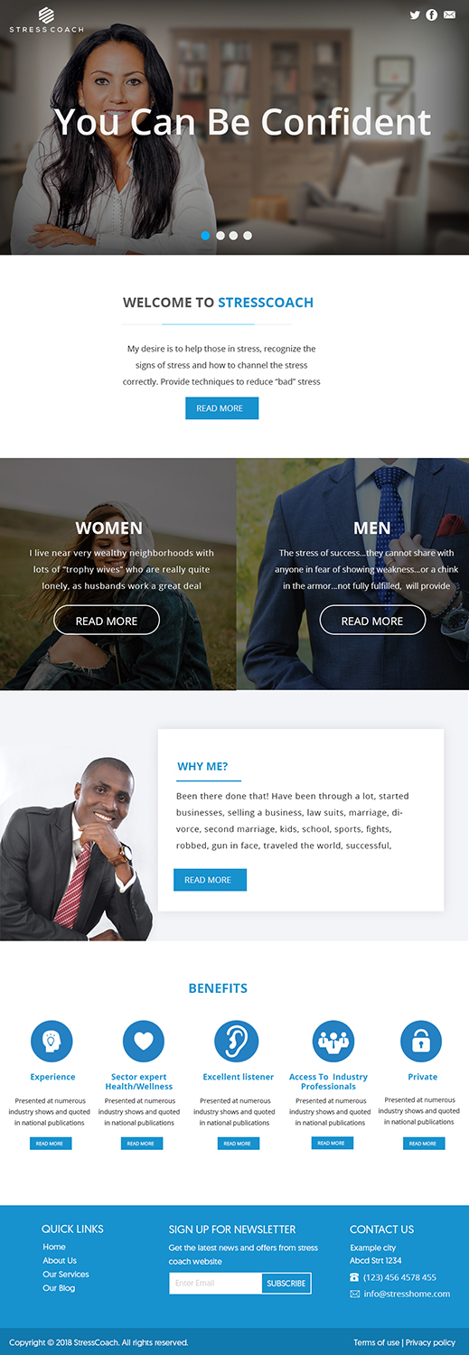 Web Design by Murry for Stress Coach | Design #19234748