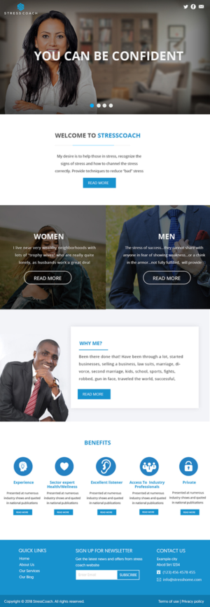 Web Design by Murry for Stress Coach | Design: #19280826